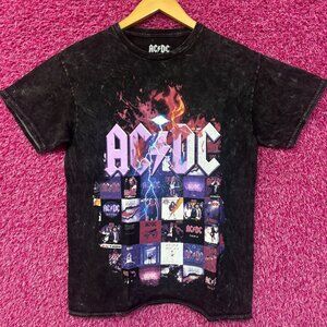 AC/DC Album Cover Arts Through The Years Hard Rock Tee M